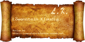Löwenstein Klaudia névjegykártya